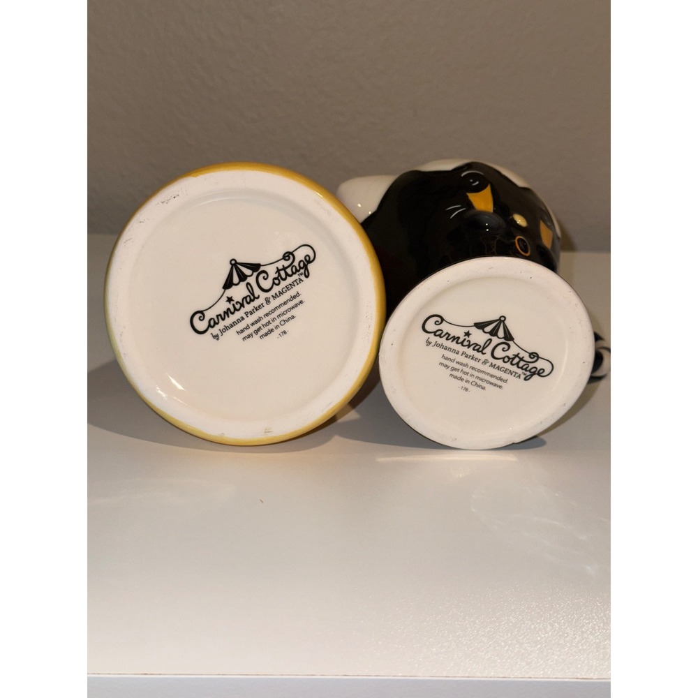 Johanna Parker Halloween Candy Corn Creamer and Sugar Bowl Set Vintage Style - Picture 10 of 12